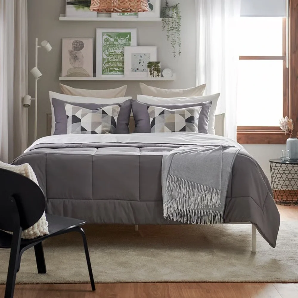 Gray Comforter Set Queen/Full Size